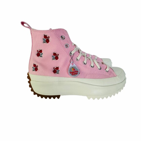 ✨Converse Women Shoes Sz 11 Run Star Hike Platform Hi Sneakers Pink Roses A05192